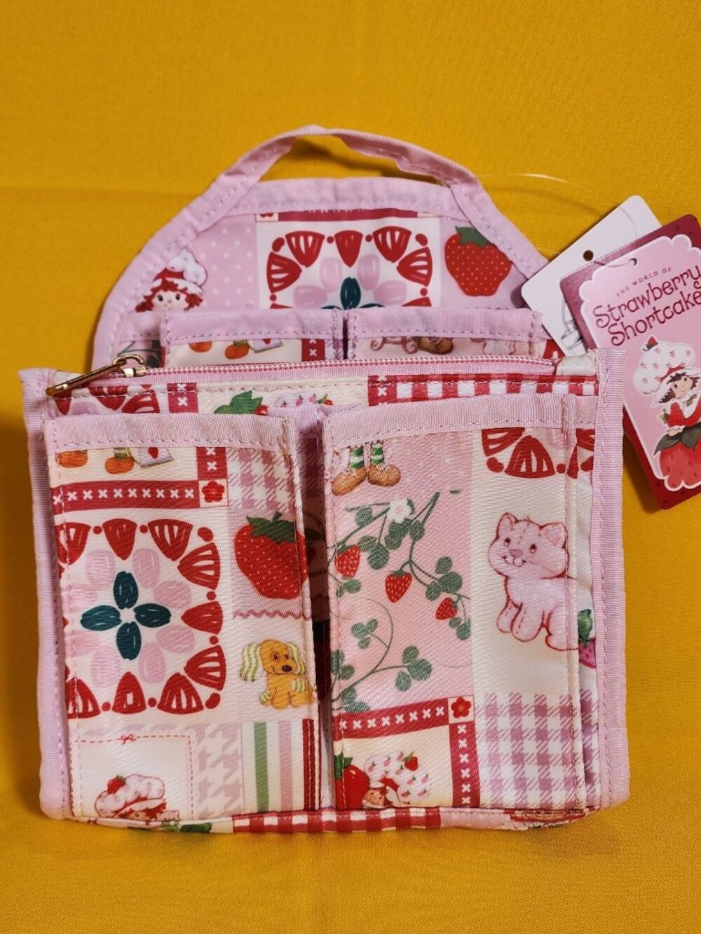 Strawberry Shortcake Pink Patchwork Custard Mini Backpack Organizer Insert NEW